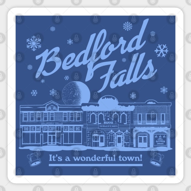 Bedford Falls is Wonderful! Sticker by PopCultureShirts